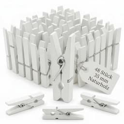 Wasknijpers Mini - Houten Wasknijpers - Knutselen - Fotoklemmen - Cadeauzakjes - 50 Stuks - Natuurlijk Hout - Mini-clips — thumbnail 1