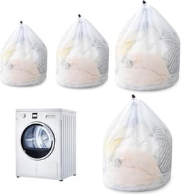 Wasnet voor wasmachine - 4 herbruikbare waszakken, fijnmazig, ideaal voor trui, jeans en delicate kleding — thumbnail 1