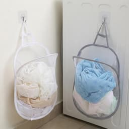 Kleine Opvouwbare Waszakken - Set van 2 - Polyester Waskorf voor Studentenwoningen, Appartementen en Ruimtebesparing — thumbnail 4