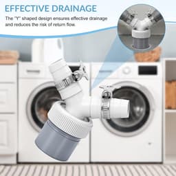 Afvoerslang voor wasmachine 40mm - Y-adapter voor vaatwasser en droger - dubbel aansluitbaar - gedeelde afvoer - ShopVlot — thumbnail 2