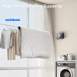 MUSTORN Wall Dryer Retractable Clothesline For Indoor And Outdoor, Extendable Heavy Duty Stainless Steel Line, Wall - ShopVlot — thumbnail 5