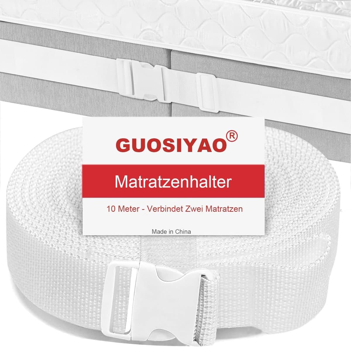 Matrasbrug 10 m - verstelbaar - hoogwaardig polyester - verbindt matrassen voor een groot ligoppervlak - ShopVlot — afbeelding 1
