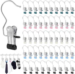 Wasknijpers Roestvrij Staal - Kledinghangers Clips - Kleding Drogen - Antislip Zonder Afdrukken - 50 stuks - Meerkleurig — thumbnail 1