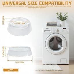 Anti-vibratie pads voor wasmachine en meubels - 4 stuks, slipvaste rubberen voeten, vloerbescherming voor banken en bedden — thumbnail 5