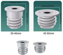 Rioolafdichtingen - 2 stuks - Vloerafvoer - Siliconen - Afvoerplug afdekking vloer - 35-40 mm, 45-50 mm - Afvoerbuis afdichting - Met deksel - Voor thuis, keuken en badkamer — thumbnail 5