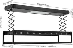North Collective Elektronisch Droogrek - Droog rek - Was Rek - Plafond Bevestiging - Hangend Droogrek - Wasrek - 35 kg Draagkracht — thumbnail 3