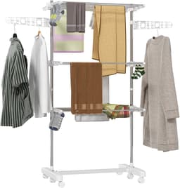 Droogrek inklapbaar - 142x55x152 cm - roestvrij staal - binnen & buiten — thumbnail 3