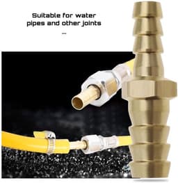 Messing Aansluiting - Reductor Barb Slang Fitting - Goud - Slang Verloopstuk - Geschikt voor Water Gas Olie Luchtbuis - 2 stuks — thumbnail 2