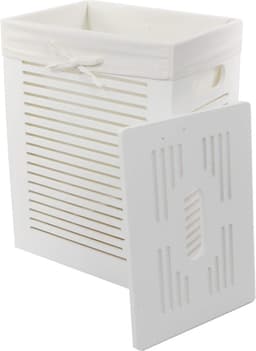 Wasmand - Linnenmand - Kleding Opbergen - Afneembare Overtrek - 35x25x46 cm - Wit — thumbnail 1