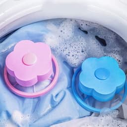 Vierdelige Waszak voor het Verwijderen van Dierenharen - Filter Mesh Bag voor de Wasmachine in Blauw en Roze — thumbnail 3