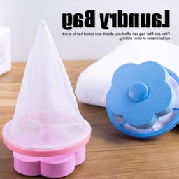 Vierdelige Waszak voor het Verwijderen van Dierenharen - Filter Mesh Bag voor de Wasmachine in Blauw en Roze — thumbnail 4