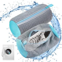 Waszak 2 Stuks Plüsch Schoenenwaszak Grijs Ritssluiting Herbruikbaar Sneakers (2-delige set, XL schoenenwaszakken in grijs), herbruikbaar, opvouwbaar, met ritssluiting, ophangkoord, XL, wasbestendig — thumbnail 1