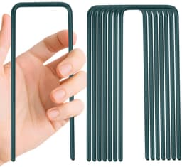 50 stuks grondankers, vloeranker, 150 x 30 x 3 mm, U-vormige tuinharingen, stabiel, bevestigingsanker, grondhaken, tuinharingen, grondnagels, stabiel voor kunstgras, tuinvlies, gazonrooster, omheining — thumbnail 1