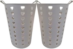 Excellent Houseware Flexibele wasmand - 2x - beige - 60 liter - kunststof - 47 x 50 cm — thumbnail 1