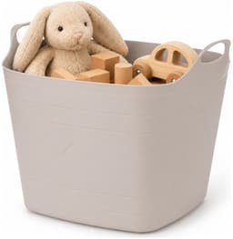Excellent Houseware Flexibele emmer - beige - 15 liter - kunststof - vierkant - 37 x 30 cm — thumbnail 4