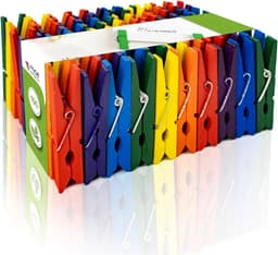 Wasknijpers A00154125 berkenhout, kleurrijk gesorteerd, 45 mm, 100 stuks, 45 mm — thumbnail 1