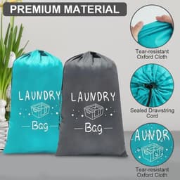 Grote Vouwbare Waszakken van 120L met Trekkoord voor Vuile Kleding - Ideaal voor Reis, Badkamer en Slaapkamer (61×91cm) — thumbnail 1