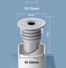 Afvoerplug afdekking vloer - Rioolafdichtingen - Siliconen - 45-50 cm - Vloerafvoer - Afvoerbuis afdichting - Anti-geur afvoerafdichting - Voor thuis, keuken en badkamer - Grijs — thumbnail 5