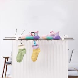 Radiator Droogrek - Handdoekenrek - Kleding Drogen - Roestbestendig Materiaal - 42 cm - Zilver Wit — thumbnail 2