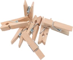 Houten Wasknijpers - Mini Klemmen Fotoclips - Foto's Ophangen - Sterke Klemkracht - 3.5 cm - Natuurlijk Hout — thumbnail 4