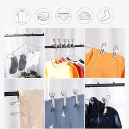 10 Stuks 8 cm RVS Grote Wasknijpers - Handdoekklemmen - Strandhanddoek Clips - Veerklemmen Voor Dagelijks Wassen - Badhanddoek - Beddegoed en Dikke Kleding (Zilver) — thumbnail 4