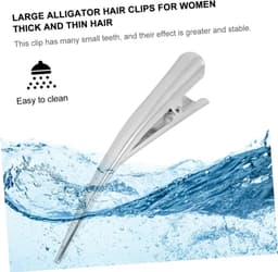 Eendenbek Clips - Krokodillenkrulspelden Haar Kaart - Haar Styling - Met Tanden - 131 cm - Zilver — thumbnail 4