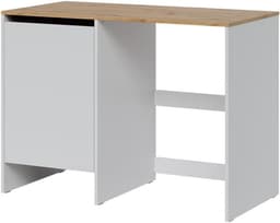 Wasmachinekast - Badkamermeubel Opbouw - Opruimen Badkamer - Ruimte voor Robotstofzuiger - 120 cm breed - Wit Eiken — thumbnail 1
