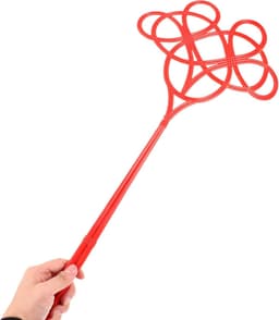 Tapijtklopper - Stofverwijderaar Dekens - Huishoudelijk Afstoffen - Lange Steel - 57.5 cm - Rood — thumbnail 5