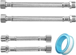 Flexibele kraanslangverlengstukken 10cm/20cm - 304 roestvrij staal - kinkvrije aansluiting - ShopVlot — thumbnail 1