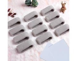 SnelShoppen - 12 Stuks Dekbed Clips Fluffy Dekbedhouders met Installatiekaarten Antislip Veerklemmen om Dekbed op zijn Plaats te Houden (Grijs)