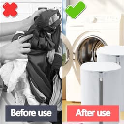 SnelShoppen - 2 Stuks Mesh Waszakken met Rits voor Kleding, Ondergoed en Bh's, Rond, Ademend Polyester, Grijs en Wit, Perfect voor de Wasmachine — thumbnail 2