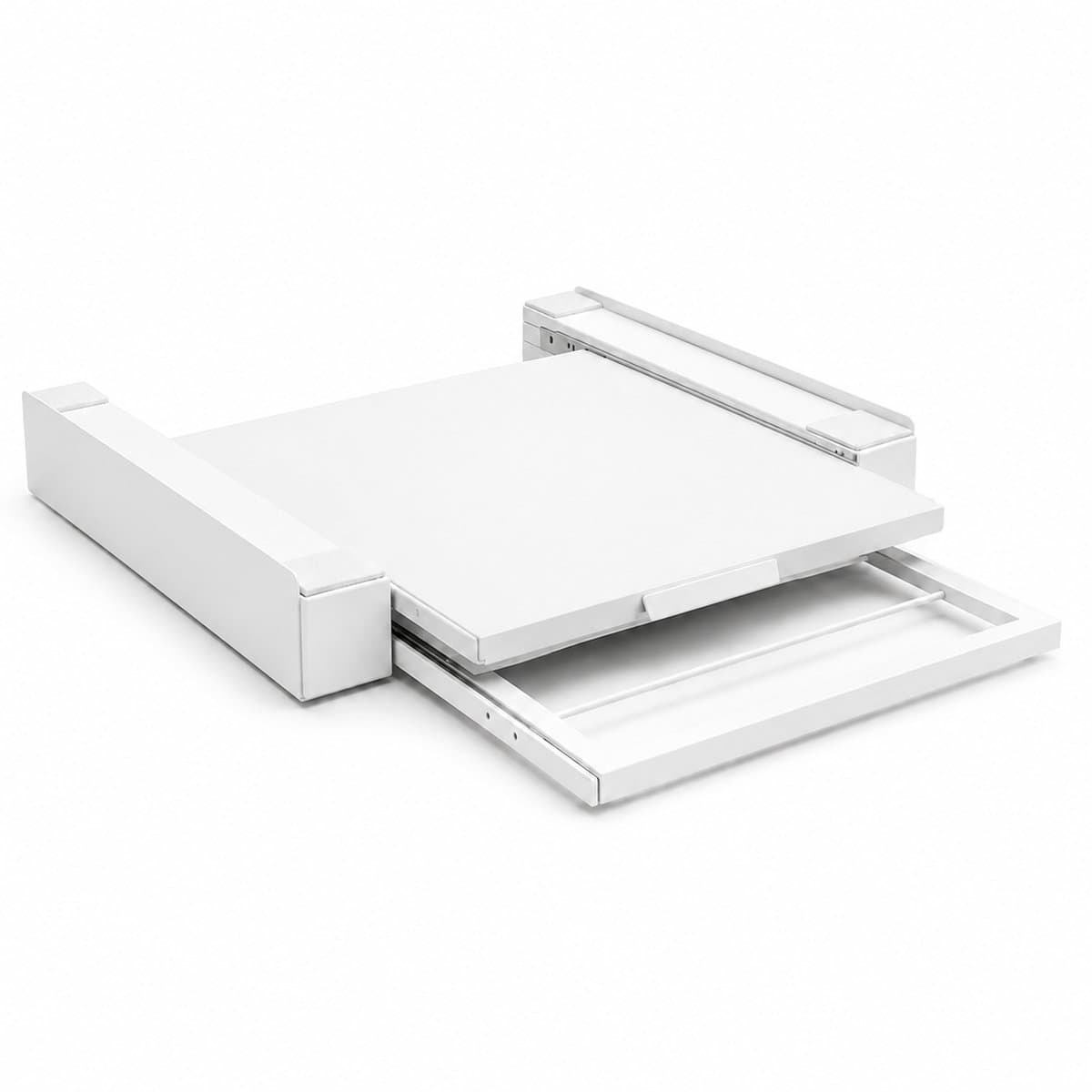 ProductXpert Stacko™ - Stapelkit - Tussenstuk - Uitschuifbare Plank met Handdoekhouder - Wasmachine en Droger - Wit - Antislip — afbeelding 1