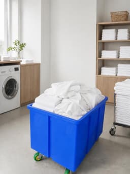 Wasmand met wielen voor wasserij en stomerij - 600 Liter - 1100mm x 800mm x 870mm (LxBxH) — thumbnail 4