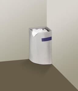 Hoek wasmand Polycotton 43L - Ruimtebesparend & Stijlvol - Grijs — thumbnail 2