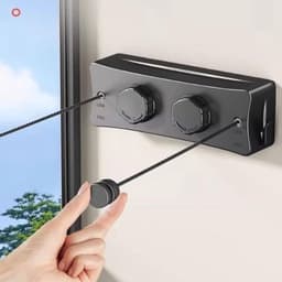 Uittrekbare Waslijn - Dubbele Lijn - Ruimte Besparen - Wandmontage Ontwerp - 51 Meter - Zilverkleurig — thumbnail 2