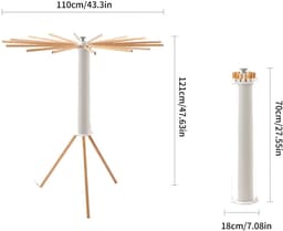 VIEMAE Wasrek - Droogrek - Droogtoren - Wasrek inklapbaar - Droogrek inklapbaar - Wasrek staand - Octopus model - ABS, beukenhout — thumbnail 2