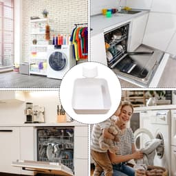 Lekbak Wasmachine - Afvoerbak - 3D-geprinte waterdichte bak - 12cm - Opvangbak tegen lekkage - Siliconen - Wateropvang - Afvoer - Wit — thumbnail 2
