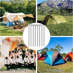 6 Stuks Grondankers van 30 cm - U-Haak Tentpinnen voor Trampoline, Camping en Tuinbeveiliging — thumbnail 5