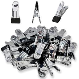 QTTVBTNA -Wasknijpers - Set van 30 - Roestvrijstalen Knijpers - Zwart, roestvrij, waterbestendig, windbestendig - Sterke veer, antislip rubberen coating - Multifunctioneel voor kleding, handdoeken, snacks en foto's - Voor thuis en reis — thumbnail 1