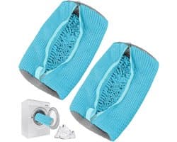 Waszakken, Schoenwaszak voor wasmachine, waszak voor schoenen met rits, waszak voor schoenen voor wasmachine, geschikt voor alle schoenen en maten (azul, 2)