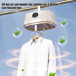 Kledingdroger Opvouwbaar - Mini Dryer - Snelle Kledingdroging - Stil en Compact - 10 kg capaciteit - Wit — thumbnail 3