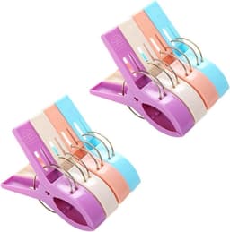 Wasknijpers Kunststof - Kledingknijpers Handdoekclips - Kleding Drogen - Winddicht Ontwerp - 8 stuks - Willekeurige Kleur — thumbnail 1