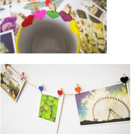 Houten Wasknijpers - Mini Knijpers Fotoclip - Decoratief Ophangen - Hartvormig Natuurlijk Hout - 200 stuks 3 cm - Gemengde Kleuren — thumbnail 5