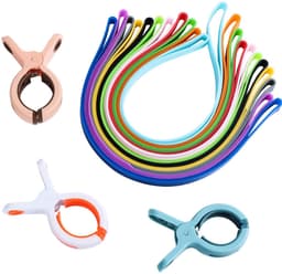 Dailygoods - 12 Silicone Strandhanddoek Klemmen - Kleurrijke Tapes voor Strandbedden en Ligstoelen — thumbnail 1