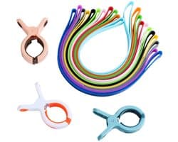 Dailygoods - 12 Silicone Strandhanddoek Klemmen - Kleurrijke Tapes voor Strandbedden en Ligstoelen