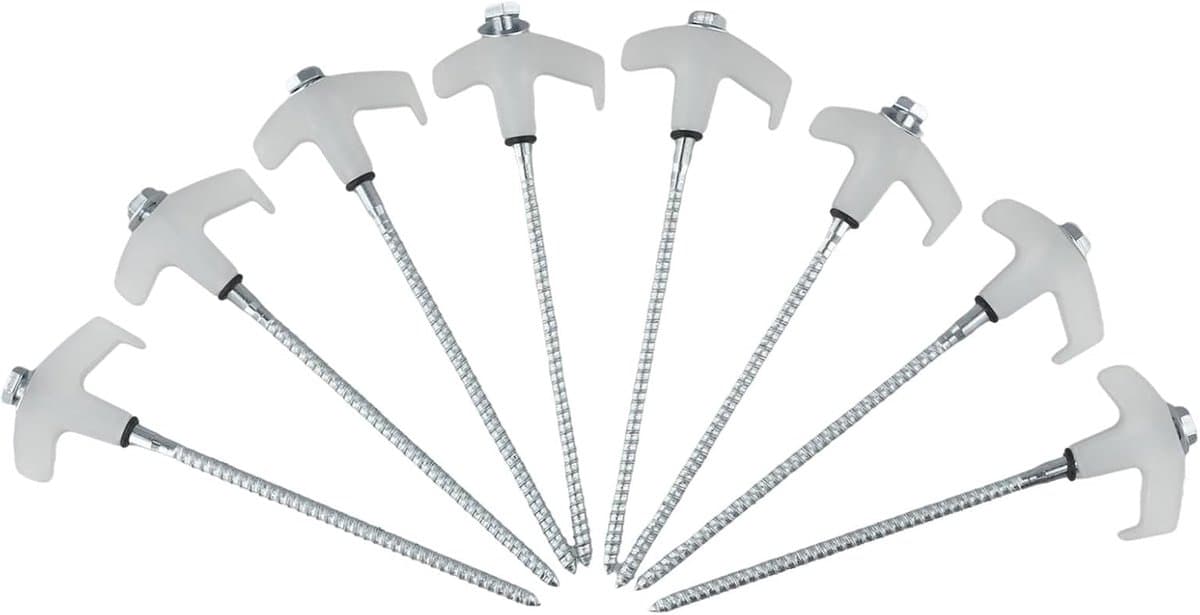 Grondankers Schroef - Tentharingen - Buiten Stabiliteit - Schroefontwerp - 8 Inch - Wit — afbeelding 1