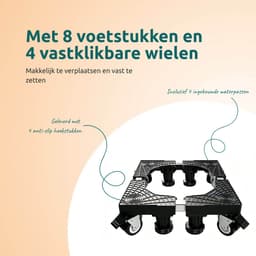 George Napoli Wasmachine Verhoger 8 Poten met 4 Wielen - Opbouwmeubel - Sokkel - Onderzetter - Onderbouwkast - Kast - Ook voor Droger, Koelkast, Vaatwasser en Vriezer - Zwart — thumbnail 4