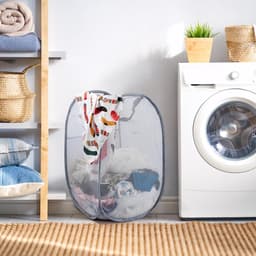 SnelShoppen - Vouwbare Wasmand met Handvatten, Pop Up Wasmand voor Vuile Kleding, Grote Opvouwbare Wasmand, Teddy Organiser Bins voor Slaapkamer en Ba — thumbnail 2