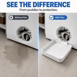 Lekbak wasmachine - set 4 stuks（Waterbak + universele geleideschoep + moer + Samsung geleideschoep）- 17,8 ×17,8cm - Lekbak voor Wasmachine en Vaatwasser - Vloerbescherming tegen waterschade - universele - wateropvangbak voor kelder, woning, camper — thumbnail 4
