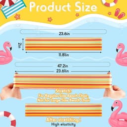 SnelShoppen - Pack van 8 Strandstoel Handdoek Clips - Elastische Handdoekhouders voor Zonnebedden - Winddichte Touwtjes voor Pool, Zomer - Regenboog S — thumbnail 5